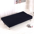 thumbnail image 3 of Stretch Futon Cover Armless Sofa Slipcover Foldable Sofa Bed Covers with Elastic Bottom, Machine Washable (Black), 3 of 6