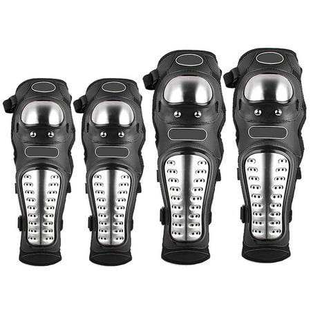 

Lacyie Motorcycle Kneepad Stainless Steel Moto Elbow Knee Guards Adult Knee (Long)