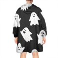 thumbnail image 2 of Wearable Oversized Blanket,Halloween Cute Ghosts Pattern Wearable Blanket Hoodie for Adults,Cozy Hooded Blankets with Super Pockets,Super Warm Fuzzy Pullover for Women & Men, 2 of 6