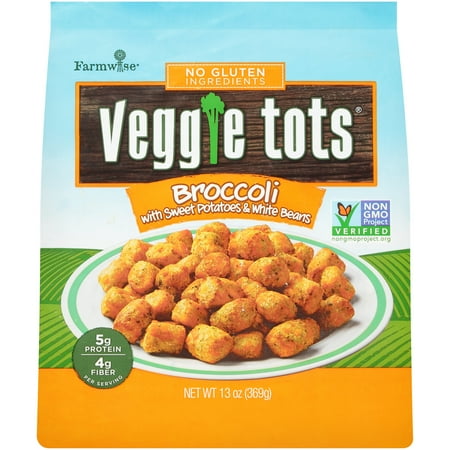 Farmwise® Veggie Tots® Broccoli with Sweet Potatoes & White Beans Tots 13 oz. Bag