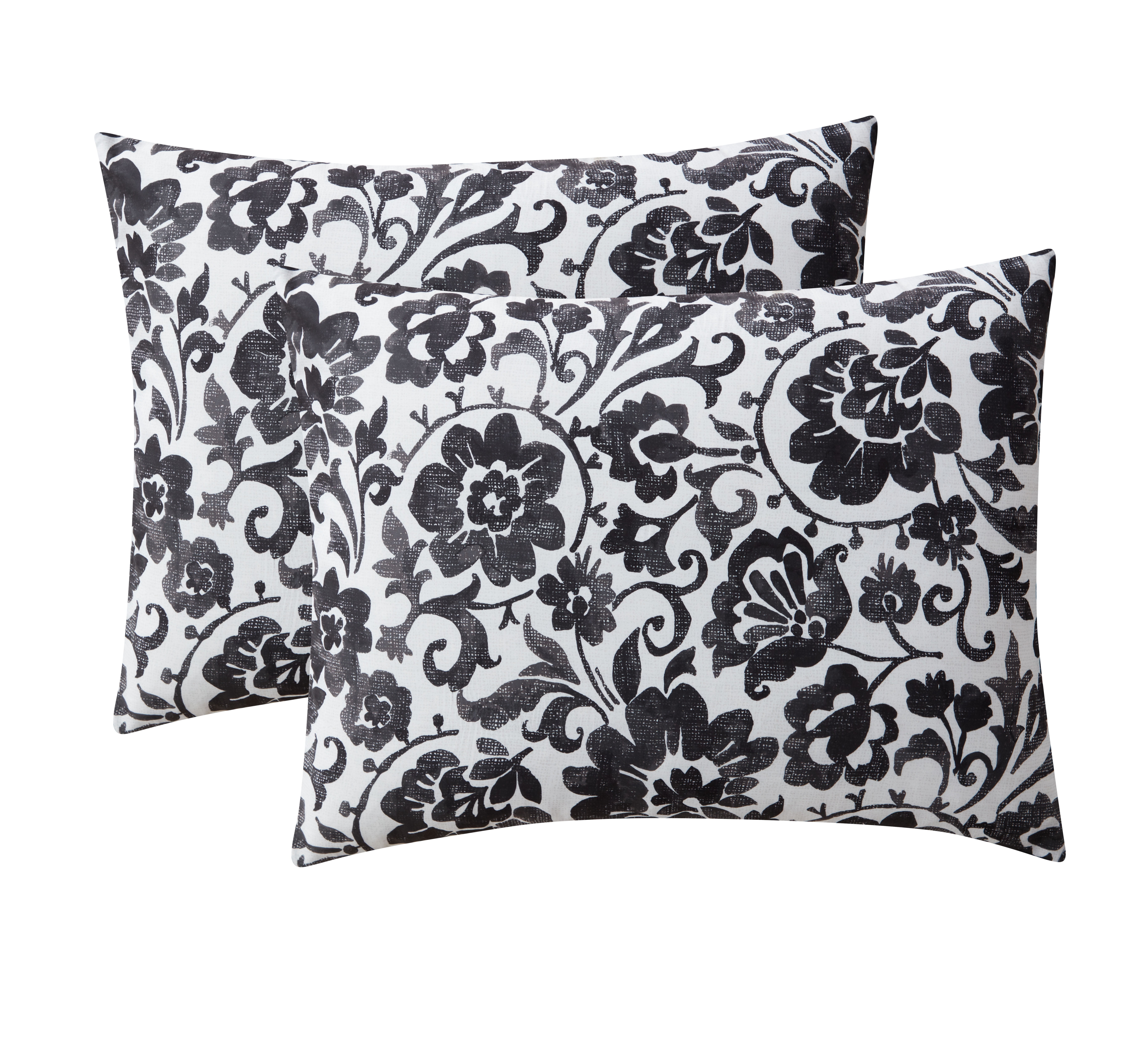 CURATED COLLECTION 12-Piece Bed in a Bag Black & White Floral, King