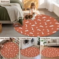 thumbnail image 5 of Round Area Rugs Collection 3 Ft, Burnt Orange Spring Easter Non-Slip Residential Carpet, Cute Bunny Botanical Indoor Crawling Mats Doormat Runner Rugs Play Mat for Bedroom, 5 of 8
