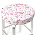 thumbnail image 3 of Kdxio Retro Floral Print Stool Covers Round,Stretch Round Bar Stool Covers Washable Bar Stool Cushion Slipcover for 12-15 Inch Chair, 3 of 7