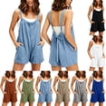 thumbnail image 1 of Sentmoon Formal Jumpsuits for Women Sleeveless Sleeveless Rompers for Women Solid Color Backless Regular Fit Cute Overalls for Women Summer for Concert and Rave S-3XL, 1 of 9