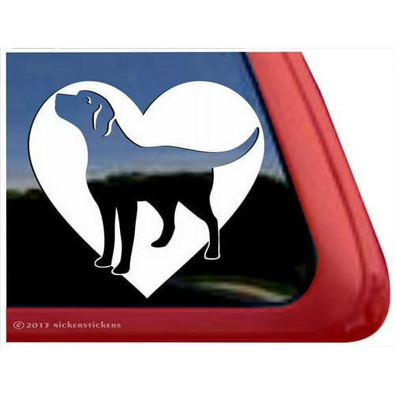Black Labrador Retriever Love Heart High Quality Vinyl Dog Window Decal