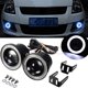 thumbnail image 5 of Riwesomey 1 par 12V 10W 1200LM rojo blanco azul Universal coche Angel Eyes anillos de luz antiniebla proyector COB LED lámpara antiniebla Bombillas para automóviles blanco+rojo Riwesomey CZ8156-01B, 5 of 6