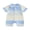 Blue, variant on BemeyourBBs Newborn Baby Boy Summer Clothes Romper One Piece Outfit 0 3 6 12 18 Months Contrast Color Stripes Collar Short Sleeve Button Down Jumpsuit Shorts