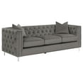 thumbnail image 3 of Coaster Phoebe 3-piece Velvet Tufted Tuxedo Arms Living Room in Set Urban Bronze, 3 of 16