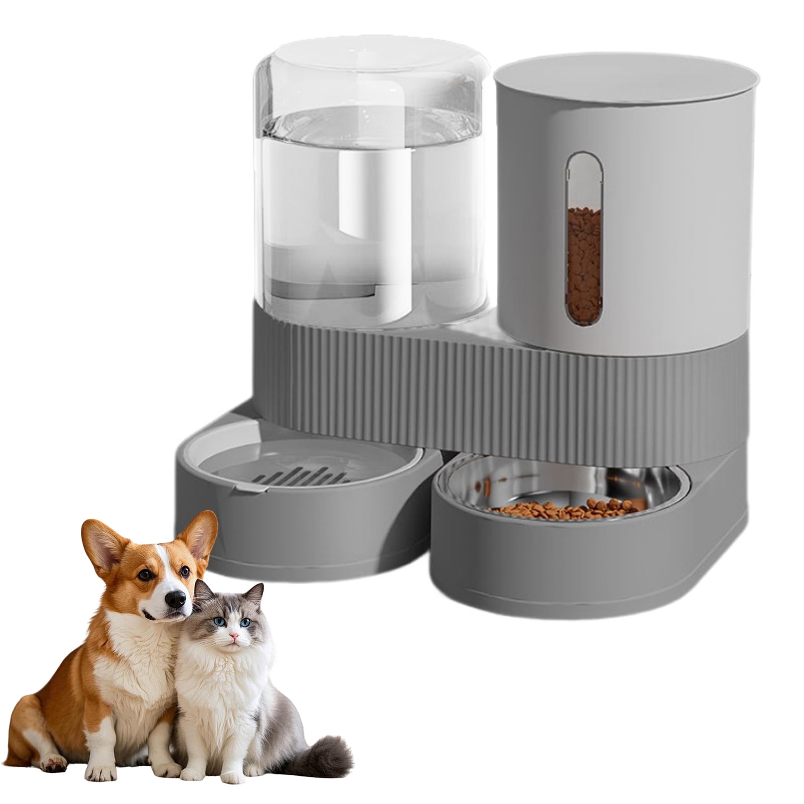 YIFAEUX Automatic Pet Feeder 2.4L Dog Food Feeder 2.6L Water Dispenser Travel Auto Cat Feeder Bowl for Small Dogs Cats Rabbits