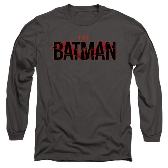 The Batman (2022) Logo With Red Bat Unisex Adult Long-Sleeve T Shirt