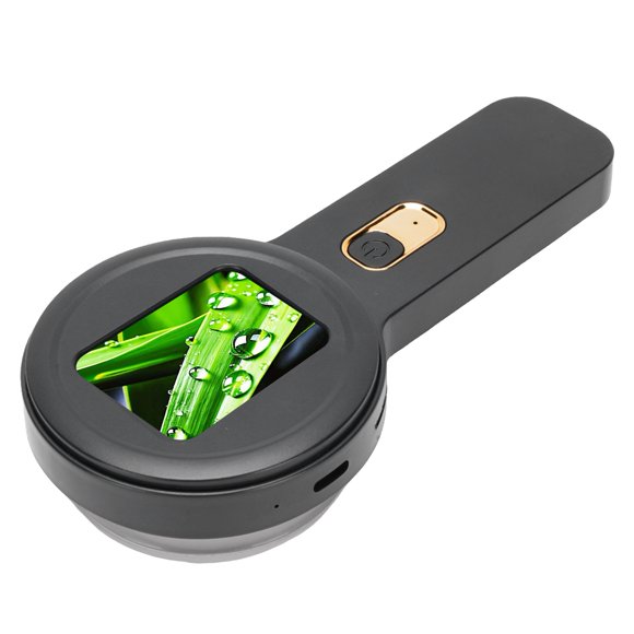 200X Zoom Digital Microscope with LED Light, 16 LED Bulbs, 2 Inch Screen,Supports Up to 4TB Memory, Portable Magnifying Glass for Nature Observation, Jewelry Appraisal