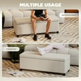 thumbnail image 6 of HOMCOM 47 Inches Storage Ottoman Bench, Foot Rest with Removable Lid, Beige, 6 of 9