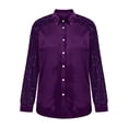 thumbnail image 6 of ManxiVoo Sequin Button Down Shirt for Women Long Sleeve Casual Top with Padded Detail Sparkle Blouse for Dinner Out L Size Purple, 6 of 8