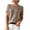 Khaki, variant on Staron Women's Short Sleeve Knit Top Round Neck Pullover Casual Comfy Solid Color Fashion T-Shirt, Purple S