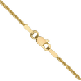 thumbnail image 3 of 14K Solid Yellow Gold 1.5mm Rope Chain Twisted Link Necklace, 3 of 4