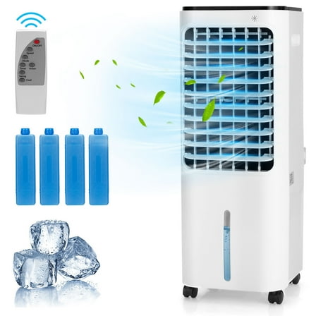 Gymax Portable Evaporative Air Cooler with 4 Ice Boxes & Remote Control