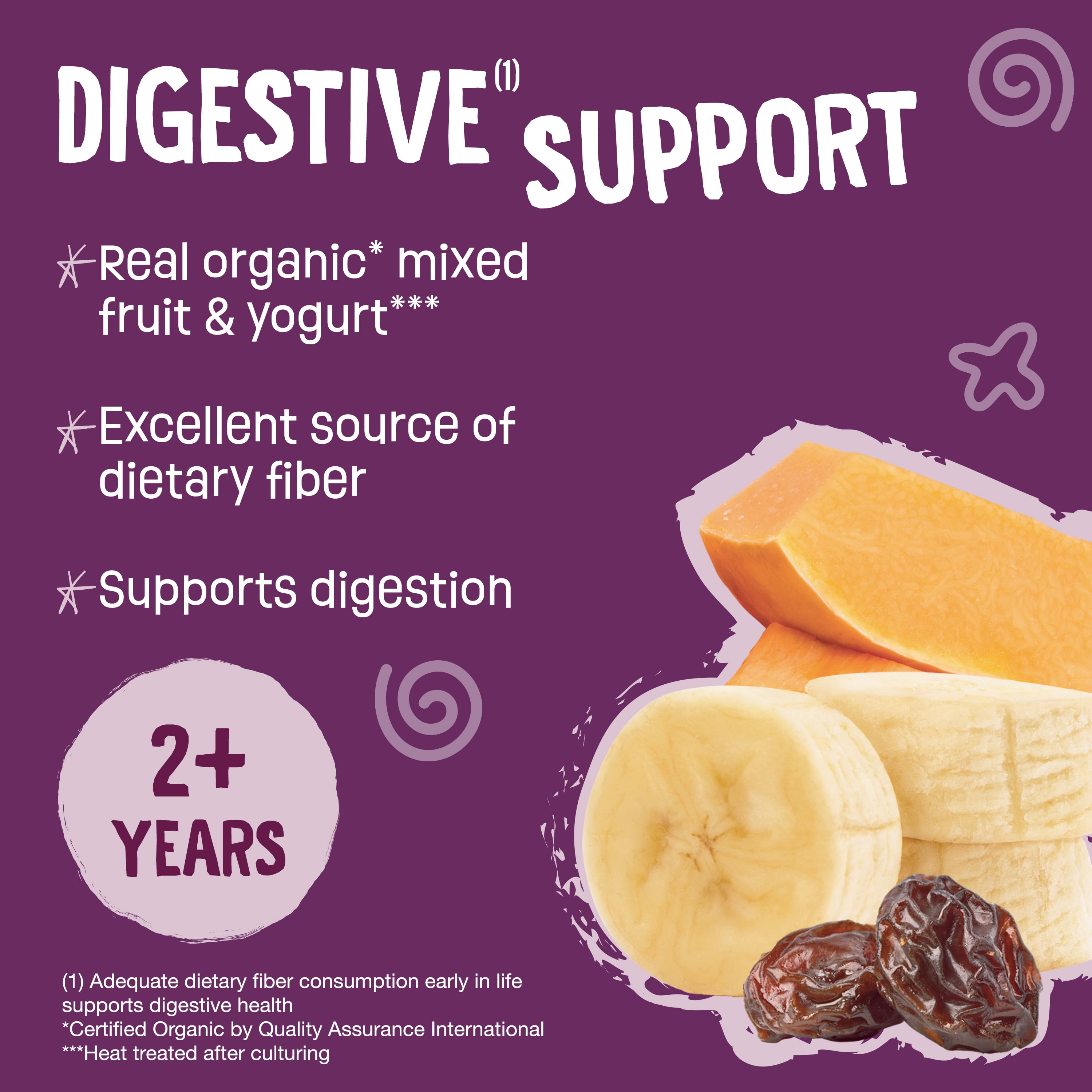 Earth's Best Organic Digestive Support Toddler Food, Banana Pumpkin Raisin Smoothie, 4 oz Pouch