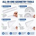 Triangle Ruler Pjastic HBMYN 4-Piece Ruler Set, Clear Plastic 15cm Ruler with Protractor ...