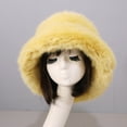 thumbnail image 4 of Skymirror Bucket Hat Oversized Fluffy Wide Brim Soft Thickened Ear Faux Fur Winter Thermal Women Fisherman Cap for Daily Life, 4 of 8