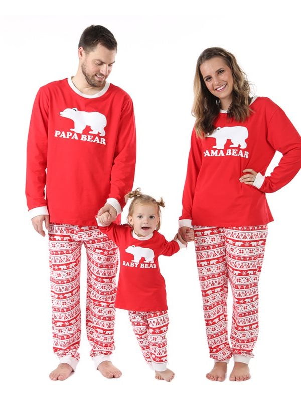 Esho Matching Family Mom Dad Kids Christmas Pajamas Pjs Bear Print