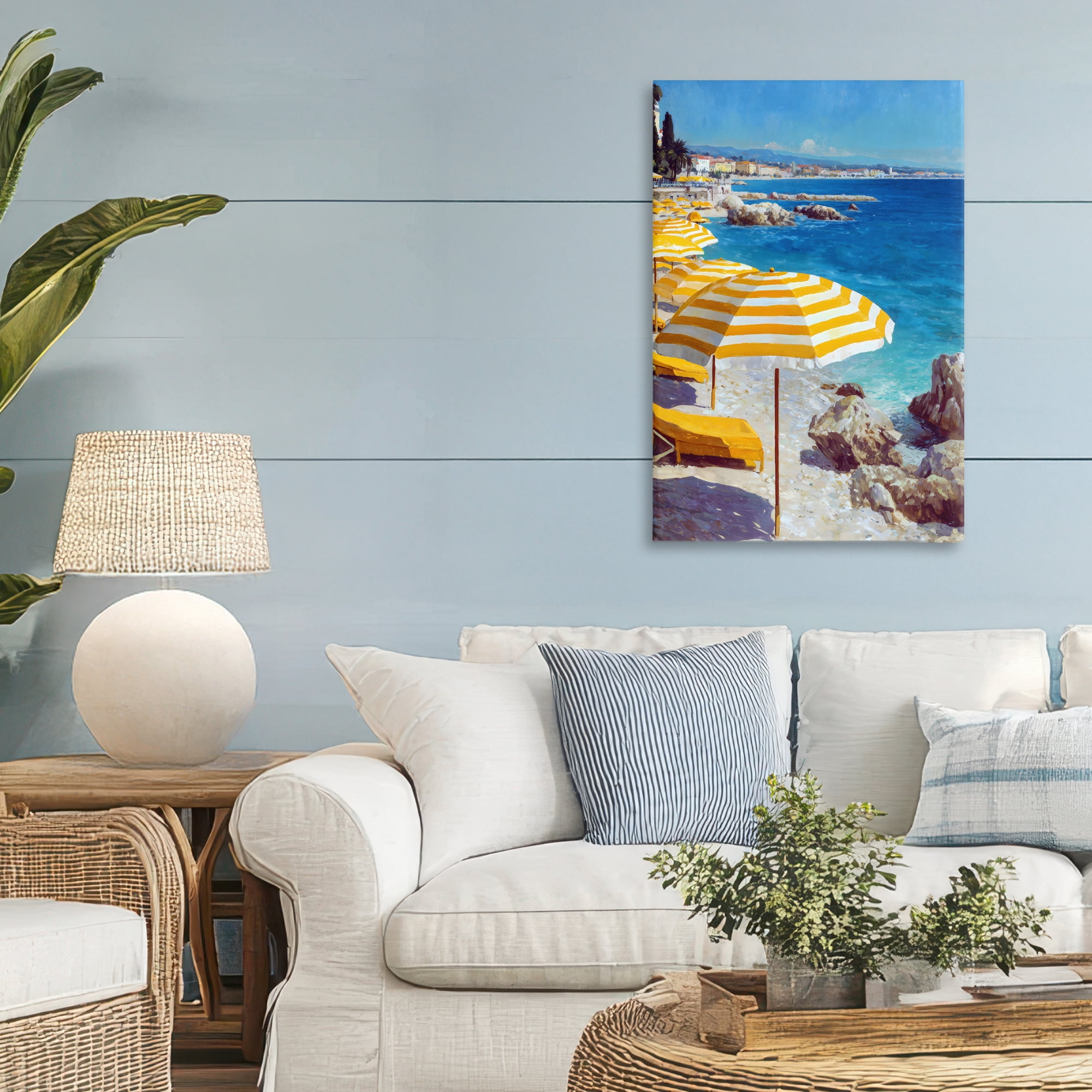 Stupell Industries Sunshine on the Shore Canvas Wall Art, design by Petal Prints Design
