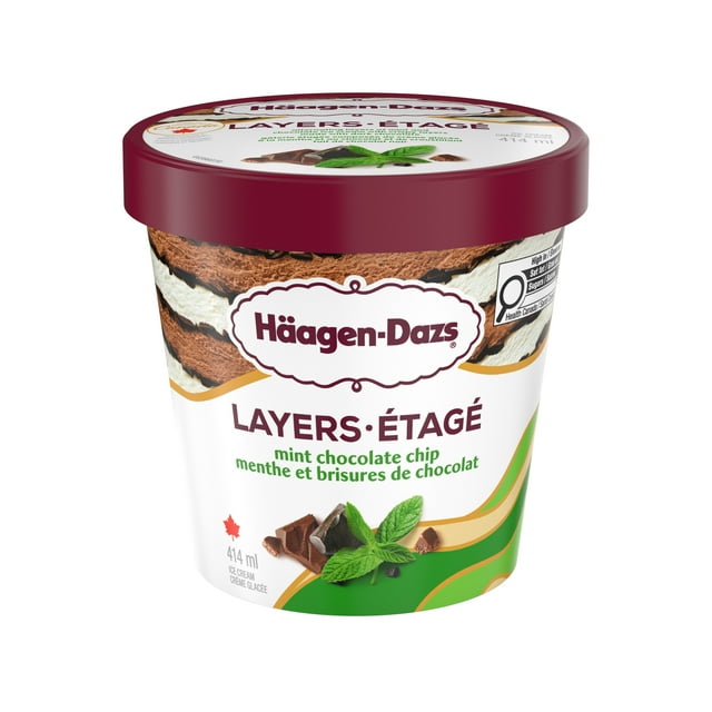HAAGEN-DAZS Layers Mint Chocolate Chip Ice Cream, Ice Cream & Crispy Chocolate