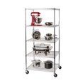 thumbnail image 3 of Seville Classics 5-Tier NSF Steel Wire Shelving Rack with Wheels - 72" H x 36" W x 24" D, 3 of 10