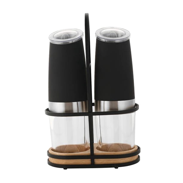 máquina de pimienta Molinillo de pimienta automático, 2 uds., regalo de cocina de recarga fácil, mantiene las especias frescas, molinillo de sal y pimienta de grosor Magideal máquina de pimienta