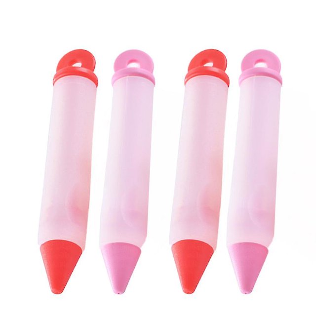 Kit de bolígrafos para decorar pasteles, bolígrafo de silicona para escribir alimentos con 4 patrones de puntas de bolígrafo para manga pastelera XianweiShao 8390615610636
