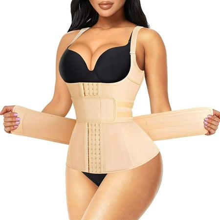 

Nebility Waist Trainer Vest for Women Underbust Corset Cincher Tummy Control Body Shaper Sport Girdle with Adjustable Belt(Beige 3XL)