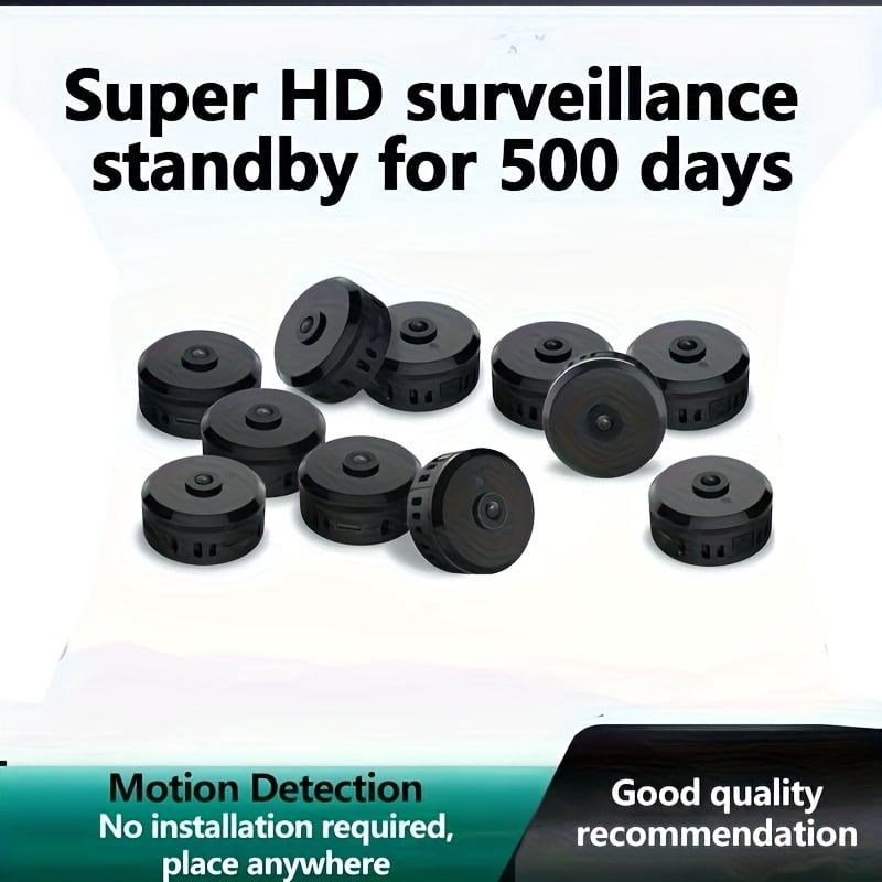 Wireless Mini Smart Camera 360° HD Indoor Security Monitor for Home Pet Baby Elderly Phone Remote Mobile View No Plug No Drill Battery Portable