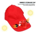 thumbnail image 3 of Shisuyan Red Solar Fan Hat 1PC 11.8*7.9*4.7In Cotton Energy Storage, 3 of 8