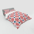 thumbnail image 3 of Ambesonne Floral Bedding Set 3 Pcs, Abstract European Nature, Twin, Slate Blue Red White, 3 of 3