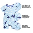 thumbnail image 4 of MYGBCPJS 2 Pack Baby Short Sleeve Zipper Romper Toddler Cotton Jumpsuit 2 Way Zip Sleep and Play Infant One-piece Pajamas Playsuit (3-36 Months), 4 of 6