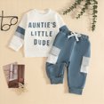 thumbnail image 2 of NOLDARES Winter Clothes for Toddler Boy 2 Piece Long Sleeve Graphic Crewneck Pullover Top Jogger Pants Soft Outfits Set Size:0-6 M,Blue, 2 of 5