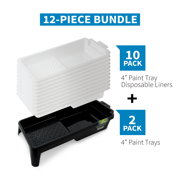 Precision Defined 4-inch Paint Tray Liner Set - Durable Heavy Duty Plastic - 12-Pack (New)