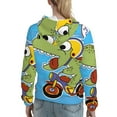 thumbnail image 7 of Cauagu Dinosaur Riding a Motorcycle for Women's Hooded Sweatshirts Pullover Hoodie for Women Fall Workout Sweat Long Sleeve Preppy Sweatshirts-Large, 7 of 7