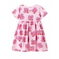 thumbnail image 2 of HWJAD 2026 New Style Toddler Girls Short Sleeve Cotton Dress Bows Love Heart Casual Summer Dress Kids Swing Dress, 2 of 9