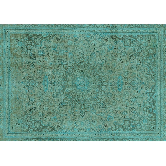 Ahgly Company Indoor Rectangle Abstract Light Blue Modern Area Rugs, 8' x 12'