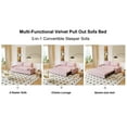 thumbnail image 3 of 70" Sleeper Sofa with Pull Out Bed,3-in-1 Velvet Convertible Sofa Bed with Side Storage,Queen Size Sleeper Sofa Loveseat with Adjustable Backrest and 2 Pillows for Living Room,Pink, 3 of 7