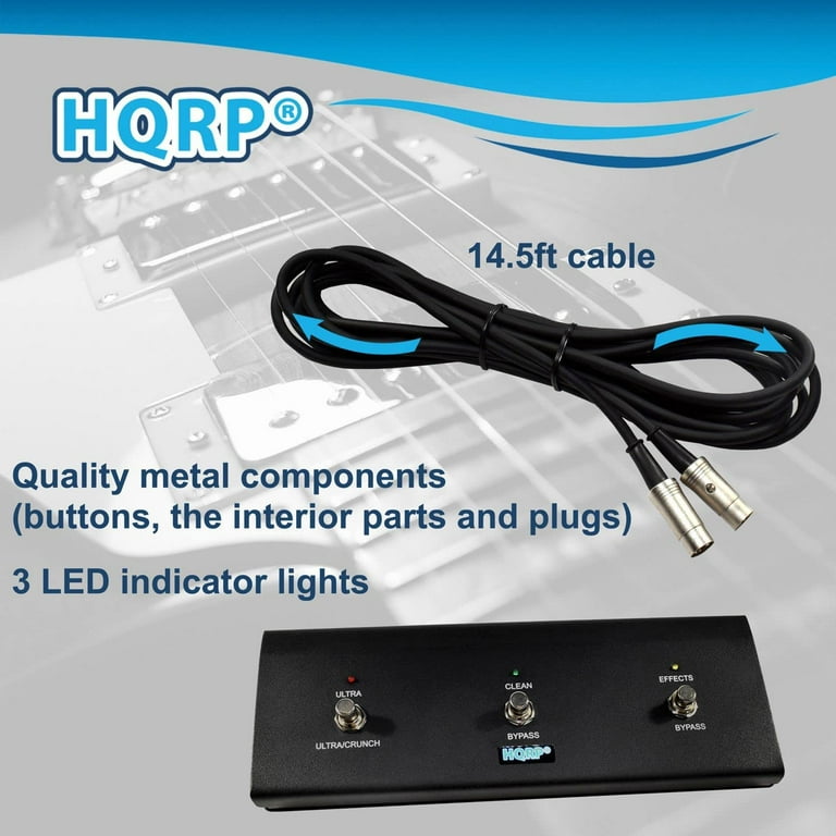 Free Shipping! HQRP 3-Button Guitar Amp Footswitch Works