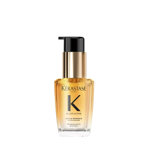 KÉRASTASE Elixir Ultime L’Huile en Tamaño de Viaje | Aceite Capilar Hidratante para Suavizar, Eliminar el Frizz y Añadir Brillo | Con Camelia Francesa y Acei