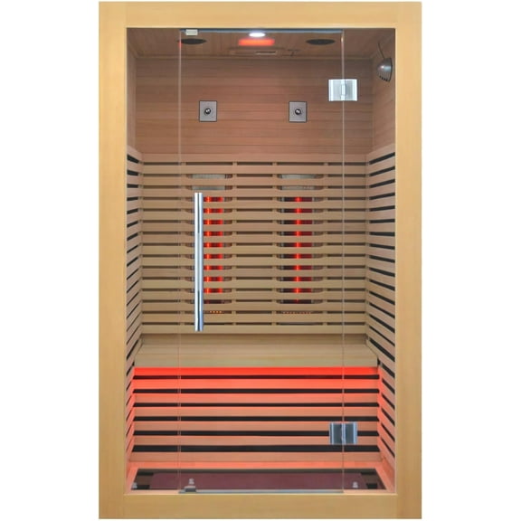 Infrared Sauna Room 2 to 3 Person 1832W Low EMF   Carbon Plate Heater Indoor Dry Sauna, Home Spa Sauna,Wooden Canadian Hemlock CG02