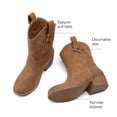 thumbnail image 3 of DREAM PAIRS Girls Cowboy Boots Low Heel Western Embroidered Mid Calf Cowgirl Boots for Toddler Little Kid Big Kid, 3 of 5