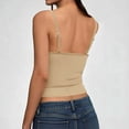 thumbnail image 3 of Camisole Tank Tops with Built Bra for Women Slim Fitted Sleeveless Tanks Soft Stretchy Yoga Casual Base Tees (2XL, Khaki), 3 of 7