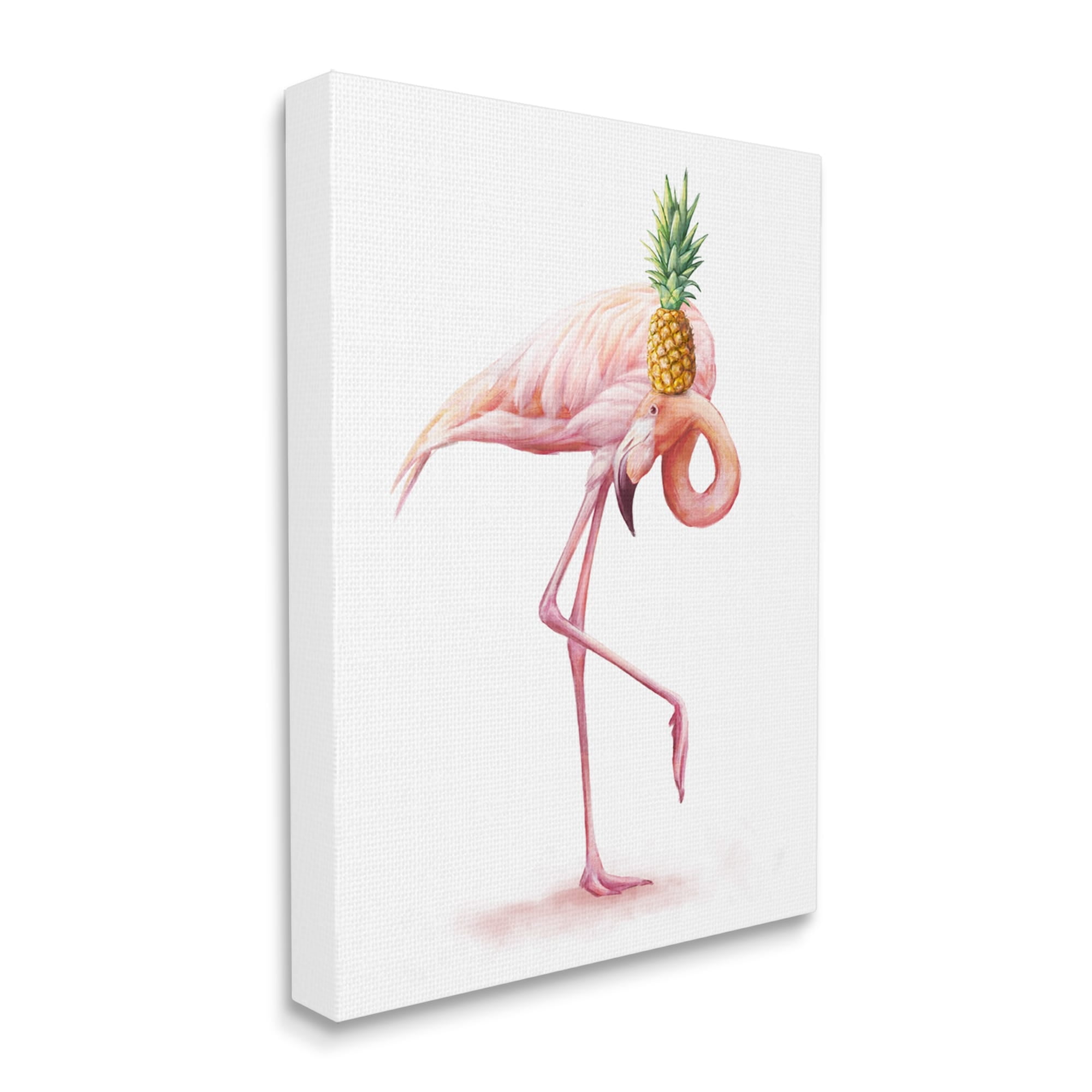 Stupell Industries Tropical Pineapple Pink Flamingo Bird Funny Fruit Animal, 30 x 40, Design by Ziwei Li