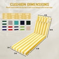 thumbnail image 3 of Chaise Lounge Cushions for Outdoor Furniture, Waterproof 72 x 21Inch Patio Lounge Cushion with Ties, 3 inch Thicks Patio Lounge Chair Cushion Replacement（yellow white,2pcs), 3 of 6