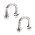 thumbnail image 1 of HUGFEGWE 2Pcs Round U Bolts, 27mm Inner Width for 1 Inch Diameter Pipe Rod, 304 Stainless Steel, M10 Thread Size, Silver Circular Bend U-Bolt with Nuts, Washers and Frame Plate CJB91-25131, 1 of 7