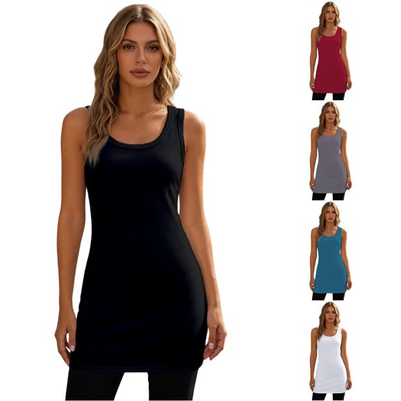 Kingdiese Womens Longline Camisole Tank Top For Layering Soft Basic Stretch Fit Comfortable Everyday Wear Womens Athletic Tops, Size XXL