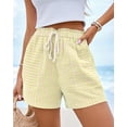 thumbnail image 3 of FreshPretty Casual Striped Shorts for Women Spring Summer Elastic Waist Y2K Lounge Vacation Beach PJ Bottoms Clothes, 3 of 9